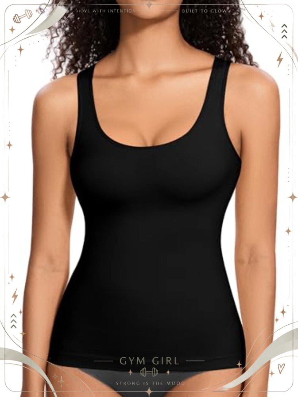 Seamless Tummy Control Shapewear Tank Top Square Neck Body Shaper Cami